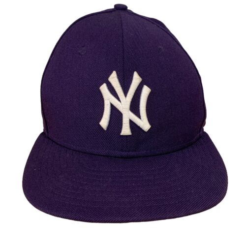 New York Yankees New Era 59Fifty Wool MLB Purple Fitted Hat Baseball Cap 7 1/4 - Picture 1 of 15