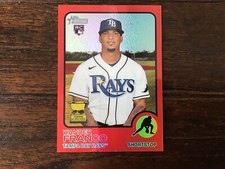 Wander Franco 2022 Topps Heritage Chrome Red Refractor Rookie Card