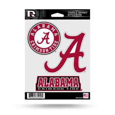 Alabama Crimson Tide Set of 3 Die Cut Decals Stickers Spirit Wordmark
