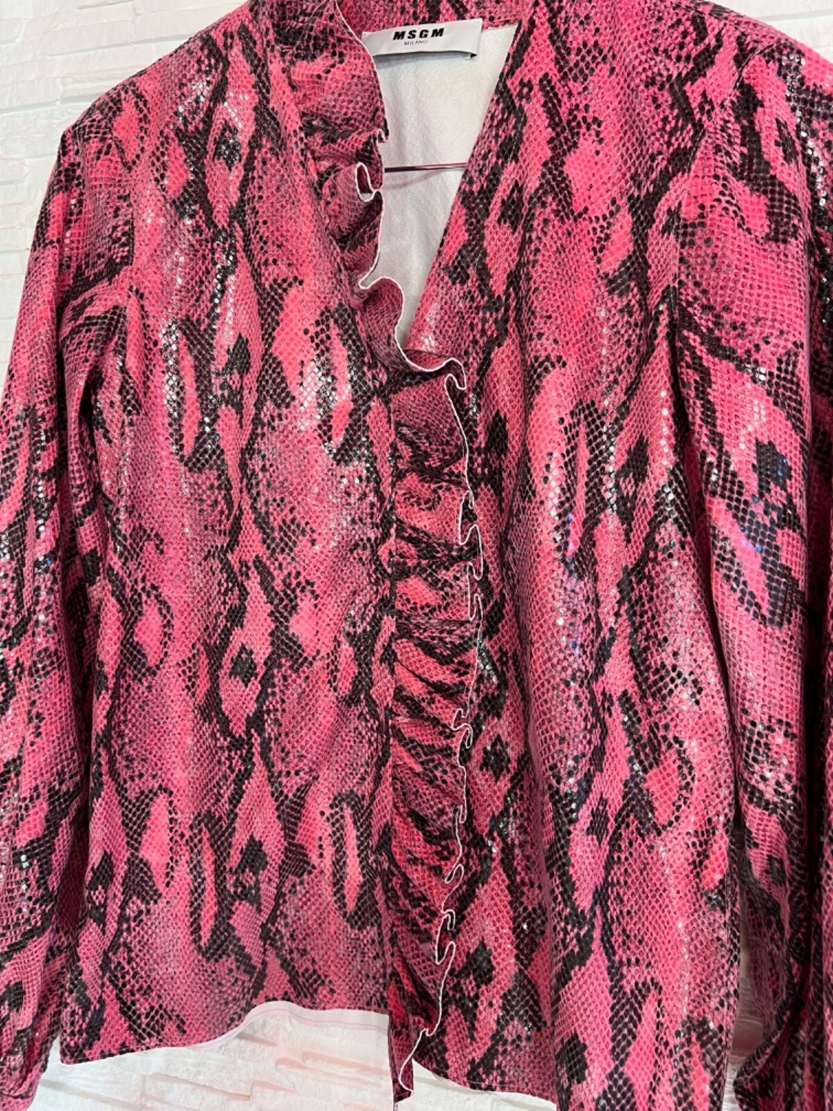 MSGM phyton print ruffled blouse - image 7