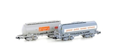 Hobbytrain H23491 2er Set Silowagen Uacs SBB Granol + COOP, Ep.IV, Spur N