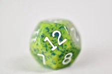 Koplow Games OOP Two Toned Dark Green D12 Polyhedral RPG TTRPG