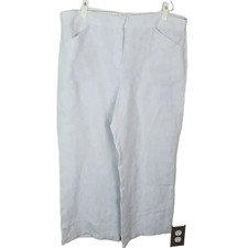 Chico's Pants Wide Leg Cropped Pants Womens 3 Linen Pants Trouser Pants White