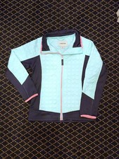 Lands' End Girls Jacket size 7-8 teal blue and black