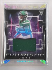 2022 Panini Black #FUT-BHA Breece Hall Futuristic RC Patch Silver /99