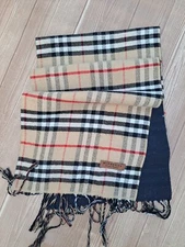 Burberry Scarf Nova Plaid Reversible Cashmere unisex long scarf