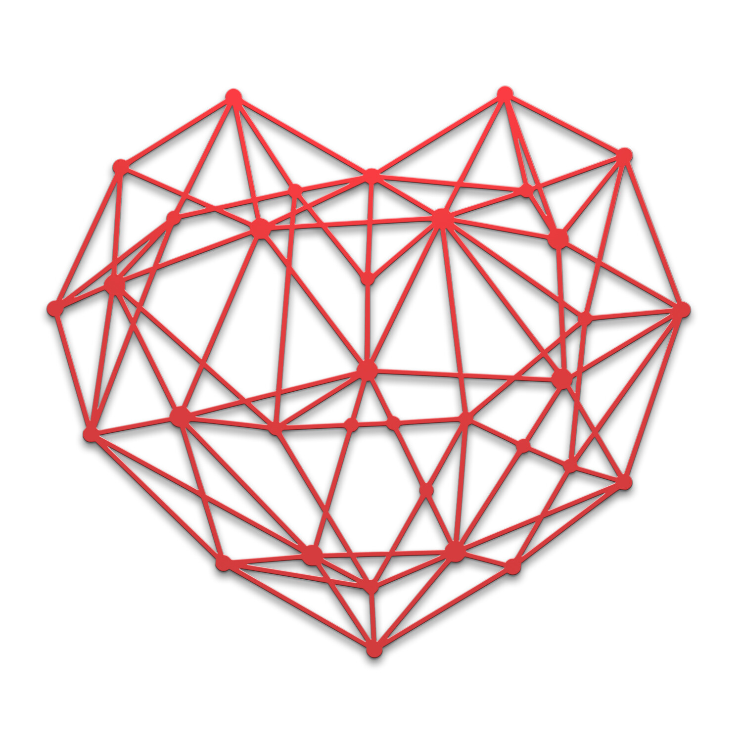 Decoración De Pared Corazón | Arte De Pared Geométrico | Acero | Macizo