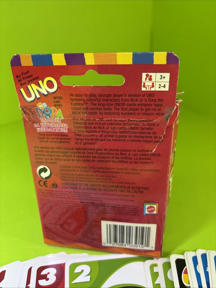 My First UNO Dora The Explorer 2002 King Size Card Game Easy To Play - Image 4 of 4