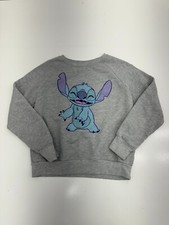 Disney Grey Stitch Graphic Print Pullover Crew Neck Sweater Girls Size XL