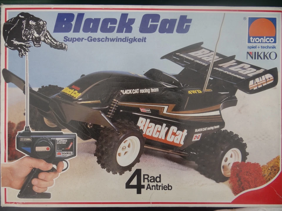 Black Cat Vintage Buggy Ferngesteuert RC Radio Control Nikko Tronico 1986 OVP - Bild 3 von 4