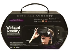 Qty 2 - Dream Vision VR Virtual Reality 360 Smartphone Headset Earbuds Goggles