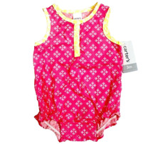 Carter's Sleeveless Floral Cotton Bodysuit Size 3M Pink NWT