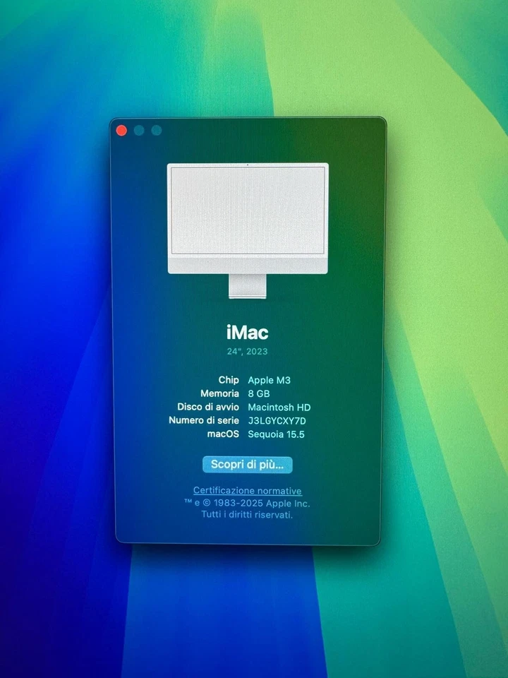 Apple iMac 24" (256GB SSD, M3, 8GB, GPU 10‑Core) Argento - MQRJ3T/A (Ottobre,... - Immagine 3 di 4