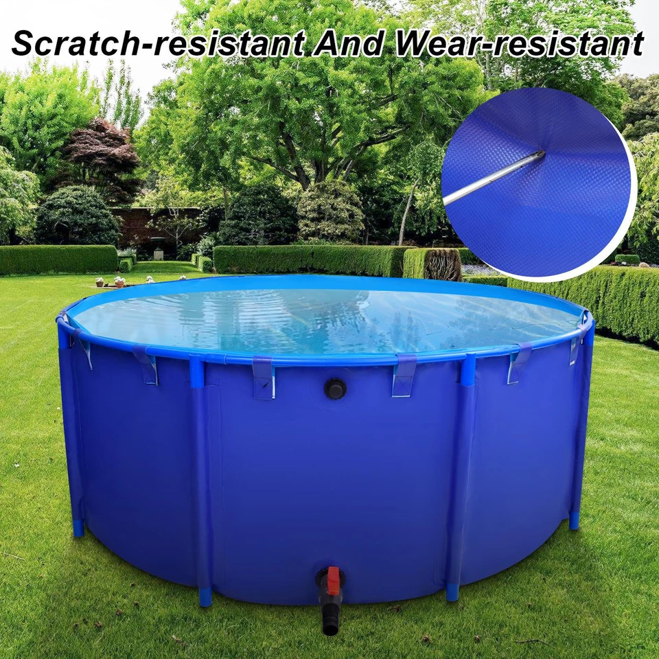 78.7X31.5in Round Above Ground Outdoor Backyard Swimming Pool - Image 3 of 4