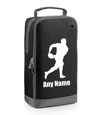 PRESENT2FUTURE BAGBASE Personalisierter Sportschuh mit Rugbyspieler-Druck Fußball Rugbyschuh Tasche Schule Geschenk