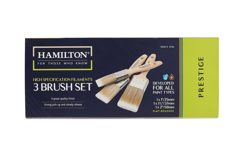 Hamilton Prestige Synthetic Paint Brush Set x 3