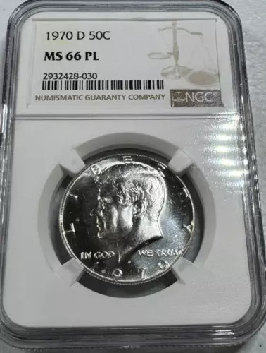1970-D  KENNEDY  US Half Dollar,  MS66 by NGC,   PROOF LIKE,   EXQUISITE & RARE!