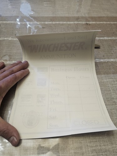 Vtg Winchester Thank You Call Again Ammunition Decal Sticker In Fair Shape 12x8 - Picture 5 of 14