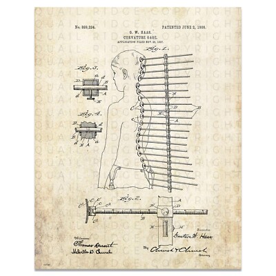 Chiropractic Patent Art Print Poster Vintage Chiropractor Office