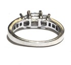 14k white gold .97ct 3 stone princess diamond engagement ring band 3.9g estate — photo 5