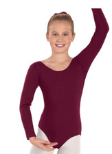 Eurotard Burgundy Medium 8-10 Girls Long Sleeve Leotard