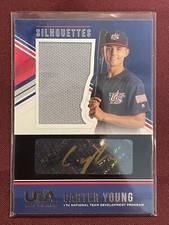 2018 Panini USA Baseball Stars/Stripe Black Patch Autograph Carter Young #/49