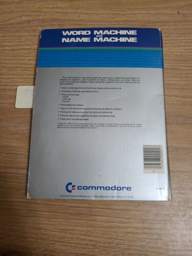 Commodore The Word Machine And Name Machine With Manual and Case - Imagen 3 de 7
