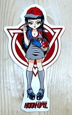 Vintage HOOK-UPS, Smoking Star Girl, Vintage Original Skateboard Sticker