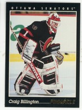 1993-94 Pinnacle Senators Hockey Card #352 Craig Billington