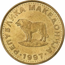 [#224469] Mazedonien, Denar, 1997, Messing, VZ, KM:2