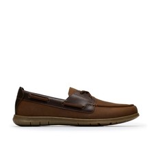 Clarks Mens Flexway 2Eye Brown Leather Casual Shoes