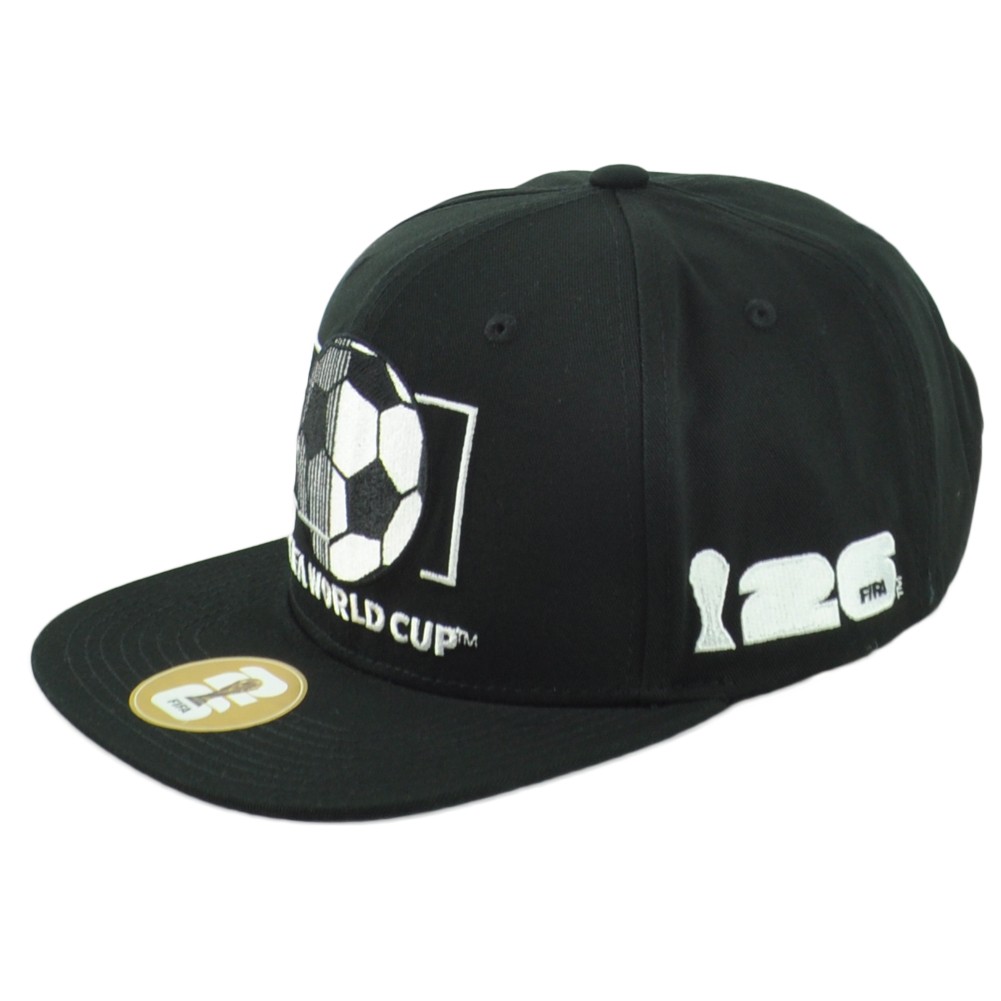 Fifa World Cup 2026 Soccer Football Black Snapback Adults Flat