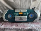 Vintage JVC RV-B550 CD Portable Boombox Blue CD Player Radio Cassette AUX