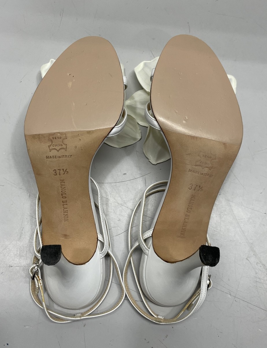 Manolo Blahnik White Orchid Heels Women's Size 6.5 | eBay