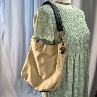 Braciano soft bucket bag gold hardware and brown leather shoulder purse strap