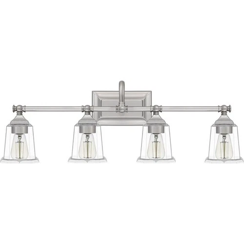 Nicholas 4 Light Transitional Bath Vanity - 10 Inches high-Brushed Nickel Finish - Picture 2 of 12