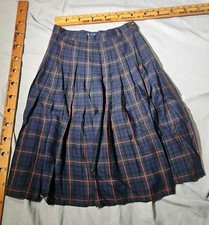 Vintage GAP Skirt Womens 9/10 Blue A-Line Pleated Tartan Plaid Preppy Academia