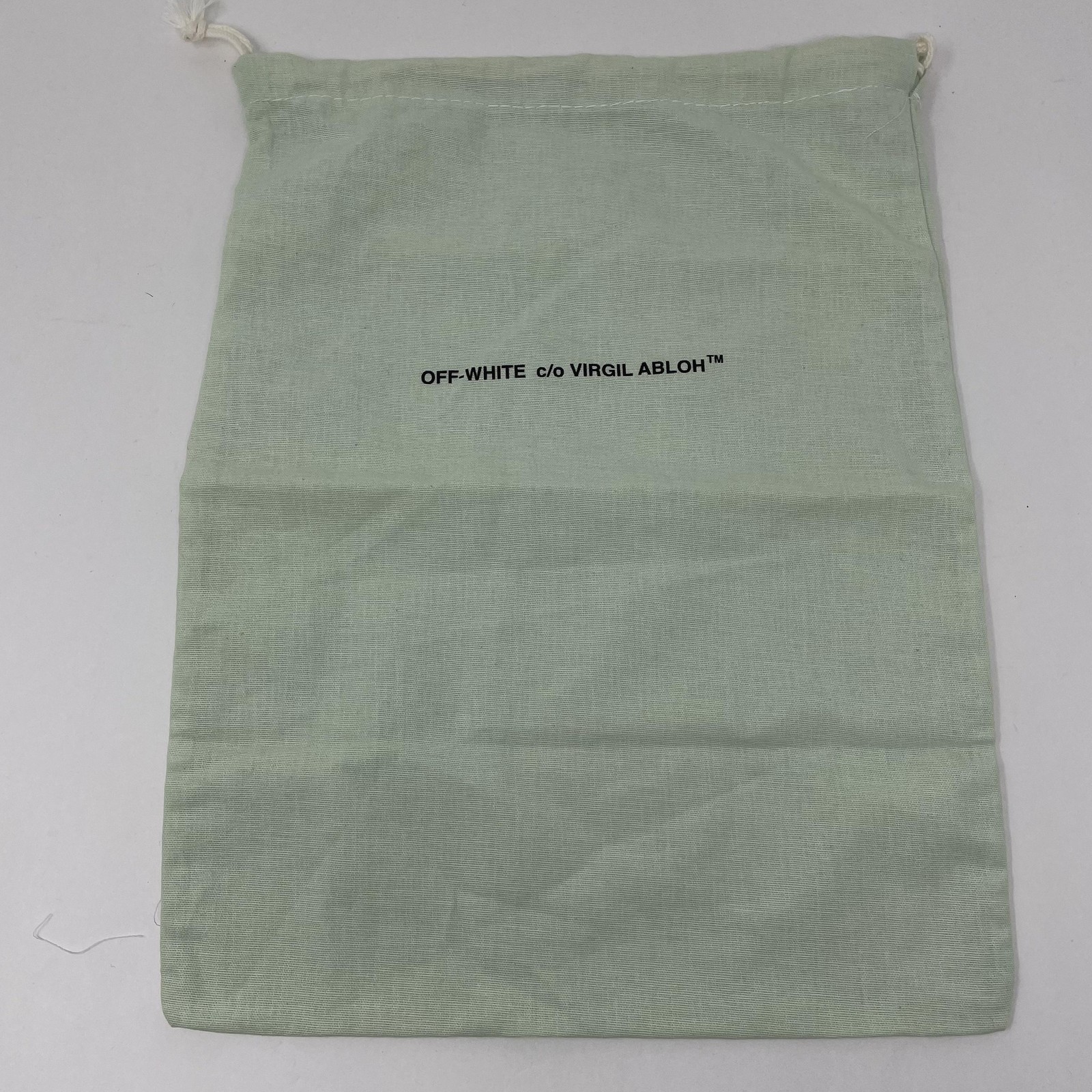 Off-White Drawstring Dust Bag Medium Green Cotton… - image 1