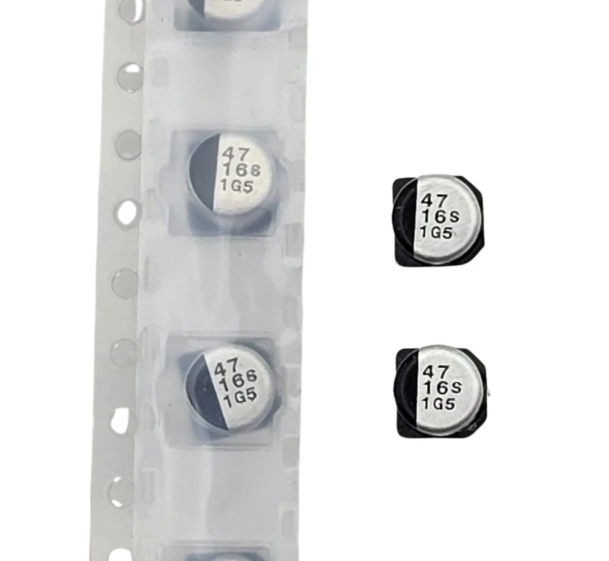 Panasonic &ndash; Lotto Da 100 Condensatori Elettrolitici SMD 47uF 6.3V 5x5.4mm &ndash; ECEV0JA470SR