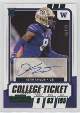 2021 Contenders Draft Picks Game Ticket Green 45/49 Keith Taylor #294 Auto 11jg