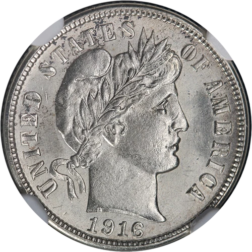 1916-S Barber Dime NGC MS63 Blazing White Gem Superb Eye Appeal