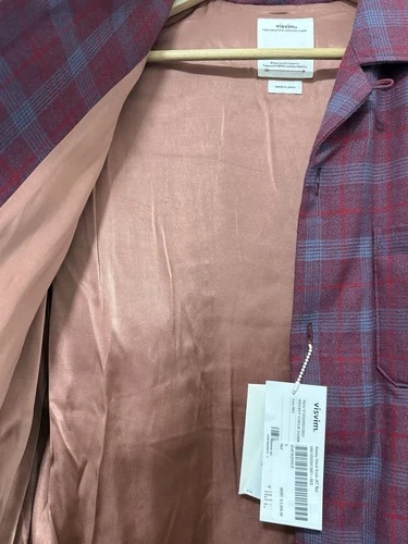 visvim Keesey Check Down JKT Red Plaid Twill Button Jacket 3/L $2856 Retail image 3