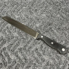 Emeril Lagasse Kitchen Bread Knife Serrated 8" Black Riveted Handle