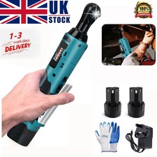 420Nm Electric Cordless Right Ratchet 3/8" 90&deg; Angle Wrench 2 Battery DIY Tool