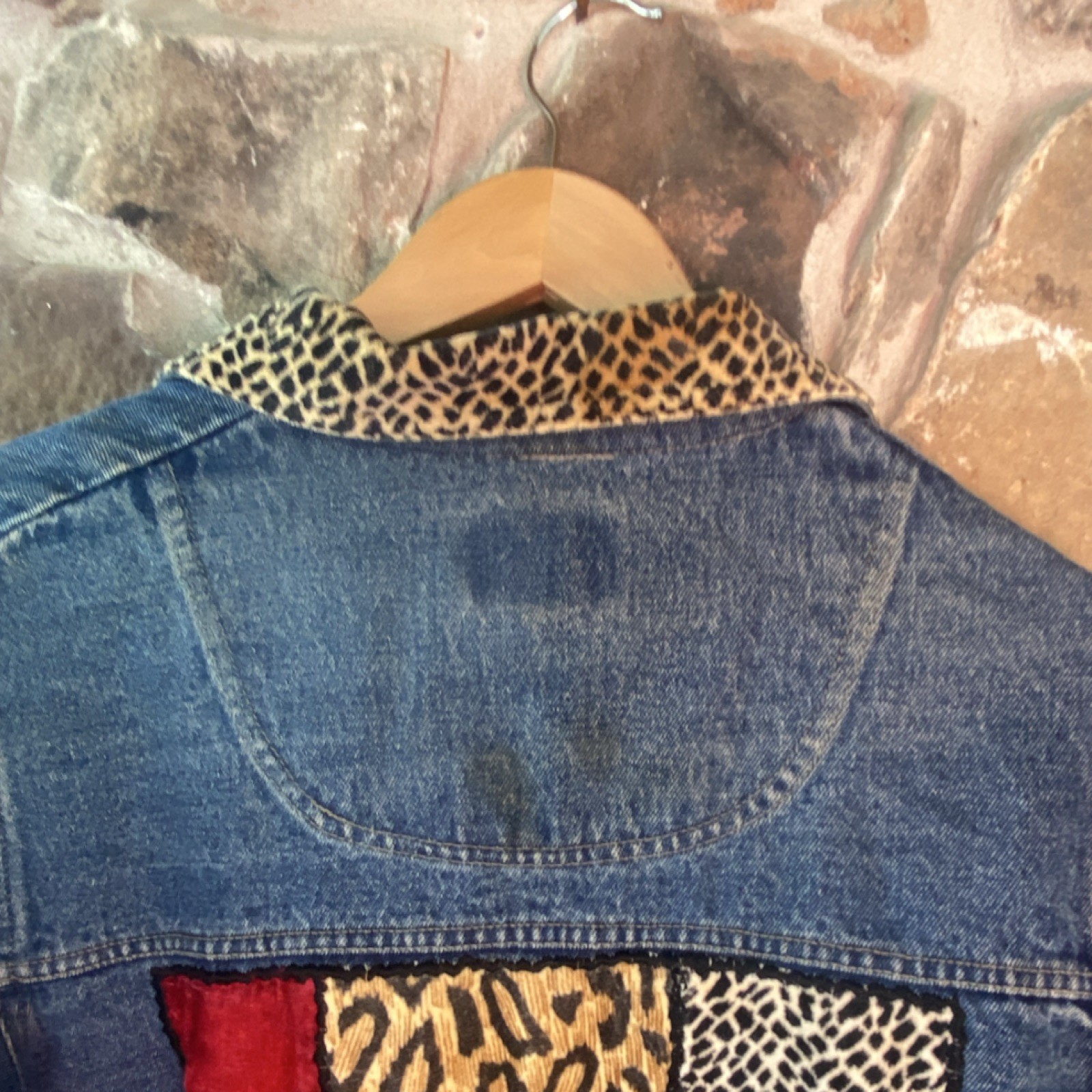 Carolina Blues Denim Jacket Patchwork Animal Prin… - image 7