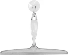 iDesign Plastic Bath Squeegee for Glass with Suction Hook Holder – 12", Clear 