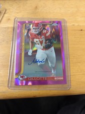 2025 Topps Chrome Football Ashton Gillotte RC Pink Lava Refractor Auto /250