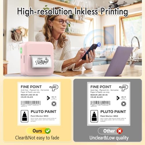 Bluetooth Mini Label Maker S2 with 50x30mm Tape, Portable Labeling Machine