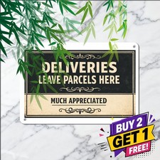 Please Place Packages In Box Sign Porch Courier Delivery Notice Metal Plaque