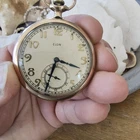 Antique Elgin 17 Jewel Pocket Watch 1932 Dueber 20Yr Gold Filled Military Motif